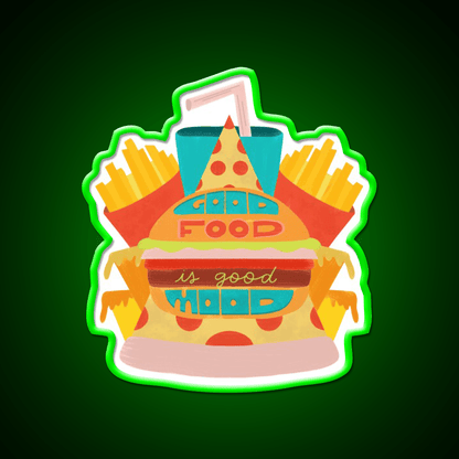 Fast Food Led Neon Sign For Burger Place Wall Art Sign Rgb Color - Shineneon