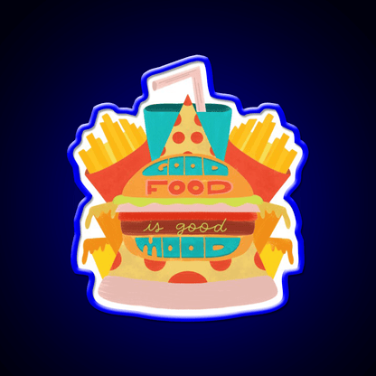 Fast Food Led Neon Sign For Burger Place Wall Art Sign Rgb Color - Shineneon
