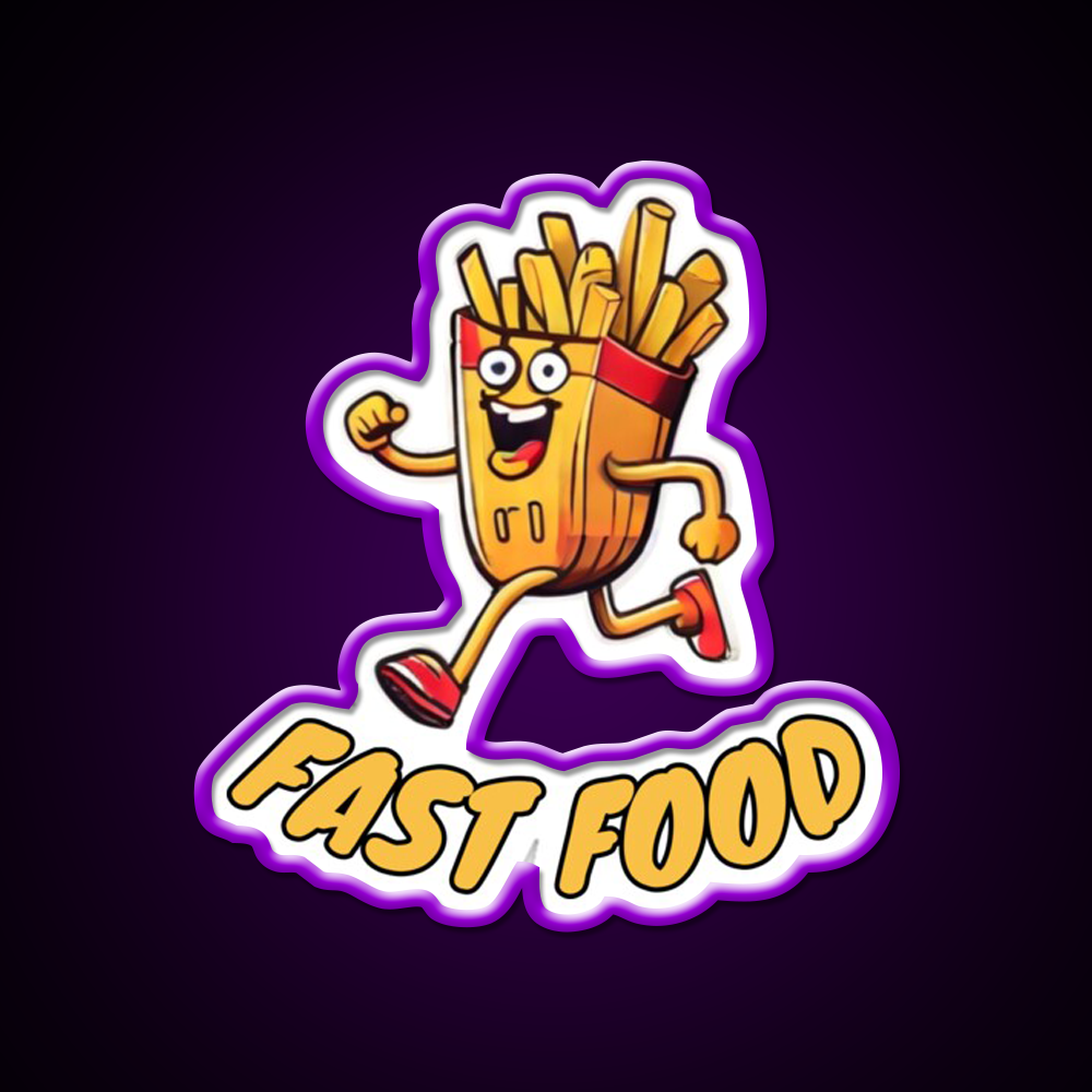 Fast Food Led Neon Sign For Burger Place Wall Decor Neon Wall Sign Rgb Color