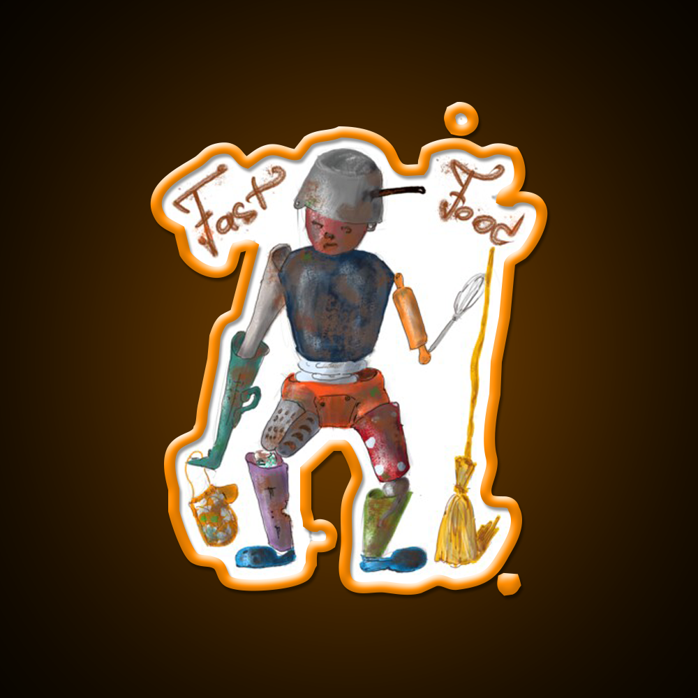 Fast Food Led Neon Sign For Burger Place Wall Decor Rgb Color