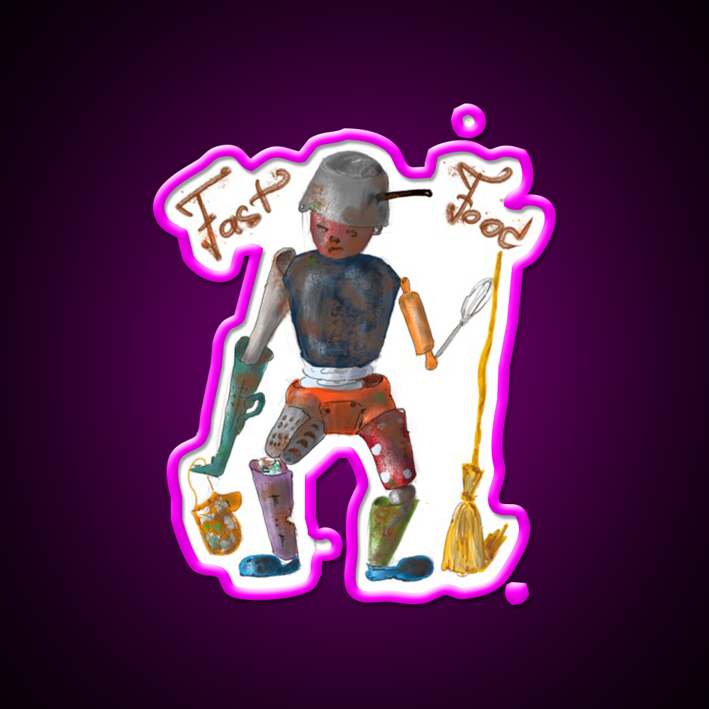 Fast Food Led Neon Sign For Burger Place Wall Decor Rgb Color