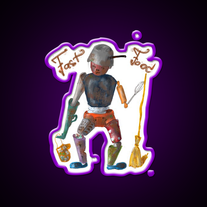 Fast Food Led Neon Sign For Burger Place Wall Decor Rgb Color