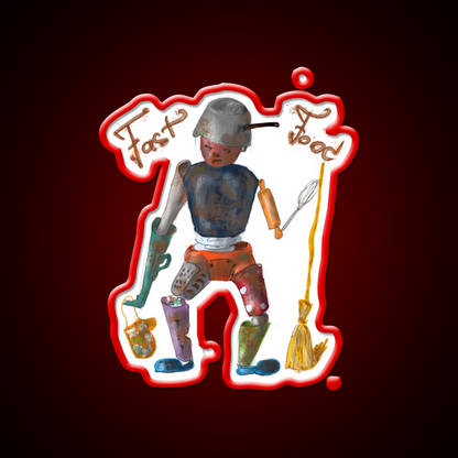 Fast Food Led Neon Sign For Burger Place Wall Decor Rgb Color