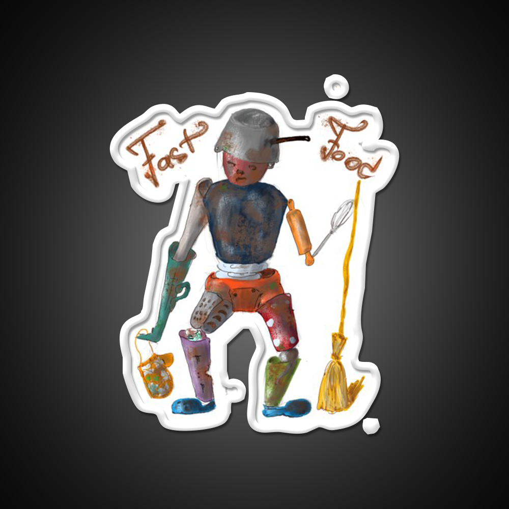 Fast Food Led Neon Sign For Burger Place Wall Decor Rgb Color