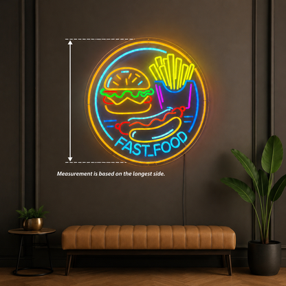 Fast Food LED Neon Sign Wall Neon Sign - 04 Size Image