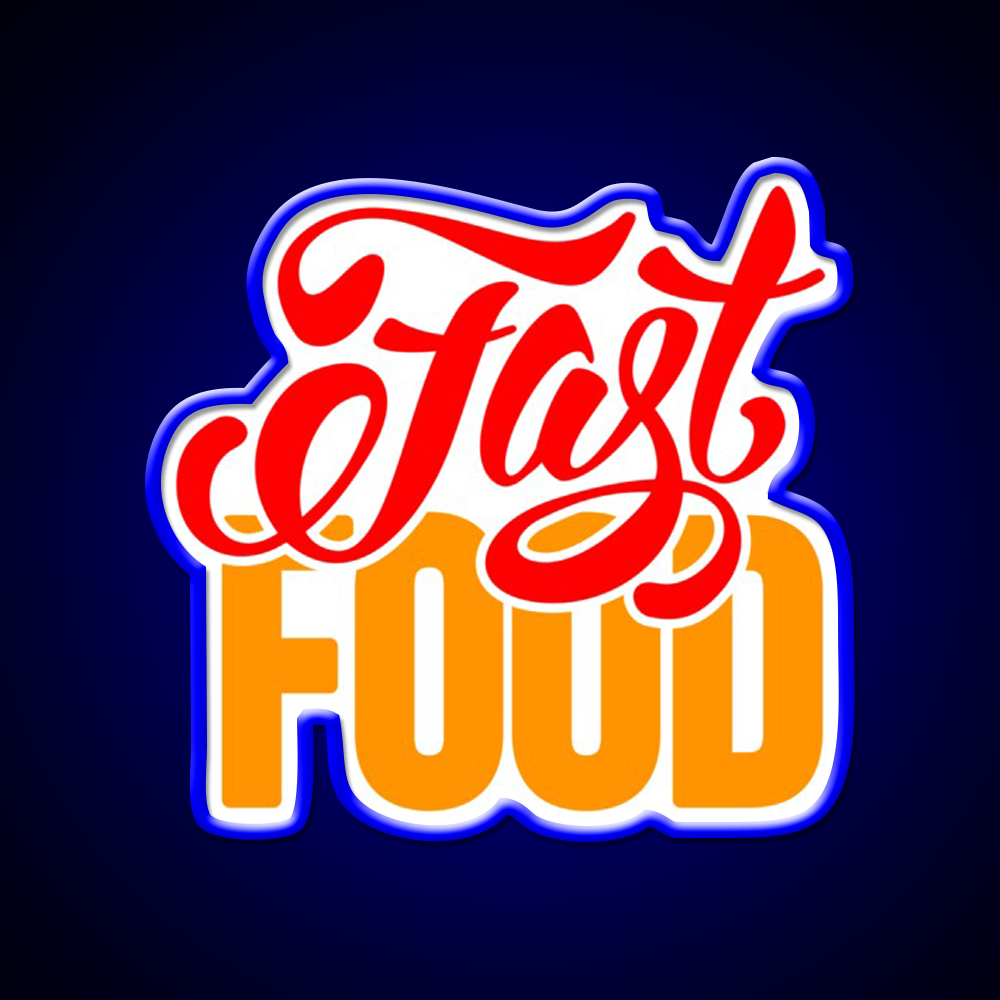 Fast Food Letters Fast Food Led Neon Sign For Burger Place Wall Art Rgb Color