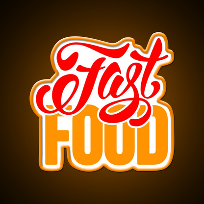 Fast Food Letters Fast Food Led Neon Sign For Burger Place Wall Art Rgb Color