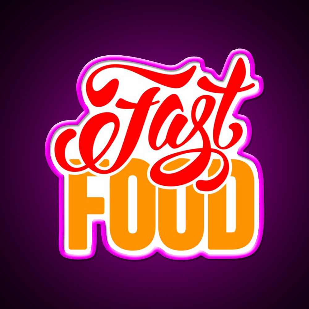 Fast Food Letters Fast Food Led Neon Sign For Burger Place Wall Art Rgb Color