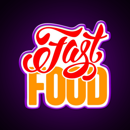 Fast Food Letters Fast Food Led Neon Sign For Burger Place Wall Art Rgb Color - Shineneon