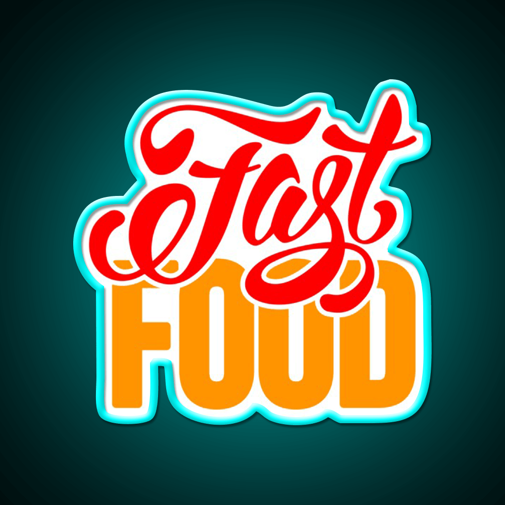 Fast Food Letters Fast Food Led Neon Sign For Burger Place Wall Art Rgb Color - Shineneon