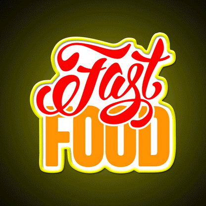 Fast Food Letters Fast Food Led Neon Sign For Burger Place Wall Art Rgb Color