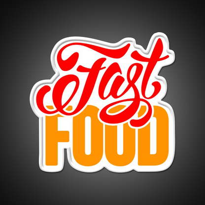 Fast Food Letters Fast Food Led Neon Sign For Burger Place Wall Art Rgb Color