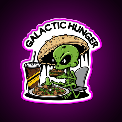 Fast Food Lover Alien Hunger Fast Food Led Neon Sign For Burger Place Rgb Color - Shineneon