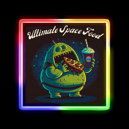 Fast Food Lover Alien Space Food Fast Food Led Neon Sign For Burger Place Rgb Color - LED neon sign close-up detail