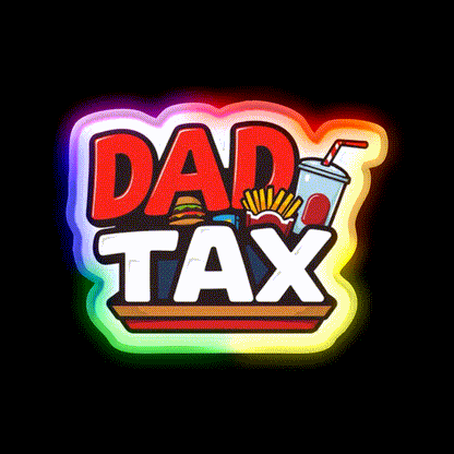 Fast Food Lover Dad Tax Fast Food Led Neon Sign For Burger Place Rgb Color - LED neon sign close-up detail