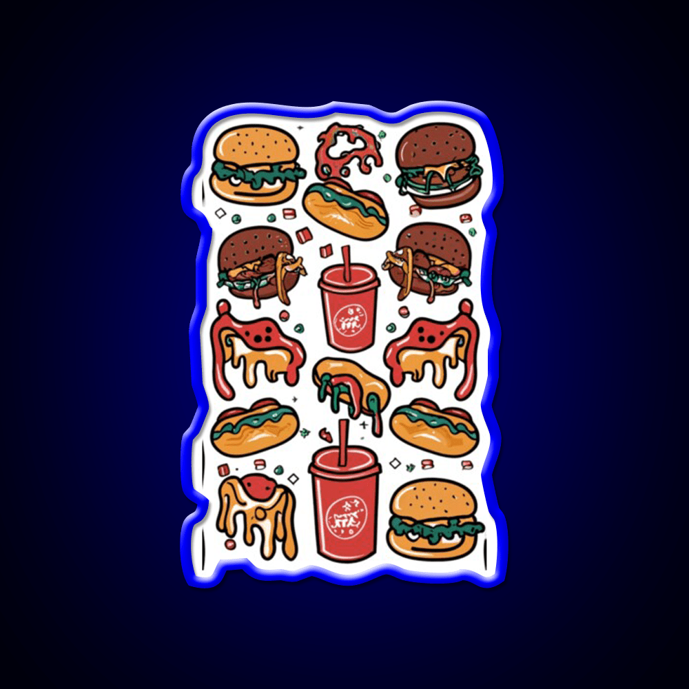 Fast Food Lover Fast Food Led Neon Sign For Burger Place Rgb Color - Shineneon