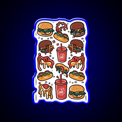 Fast Food Lover Fast Food Led Neon Sign For Burger Place Rgb Color - Shineneon