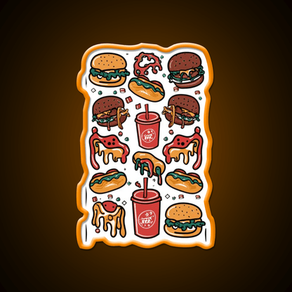 Fast Food Lover Fast Food Led Neon Sign For Burger Place Rgb Color - Shineneon