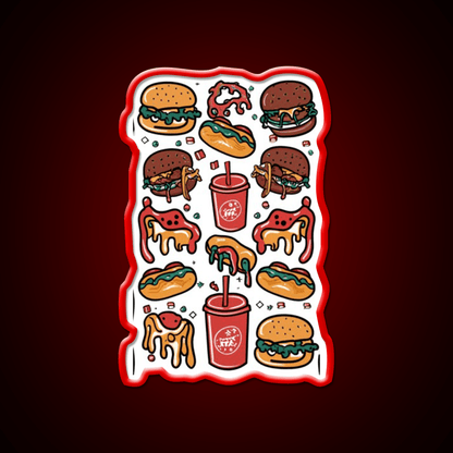 Fast Food Lover Fast Food Led Neon Sign For Burger Place Rgb Color - Shineneon