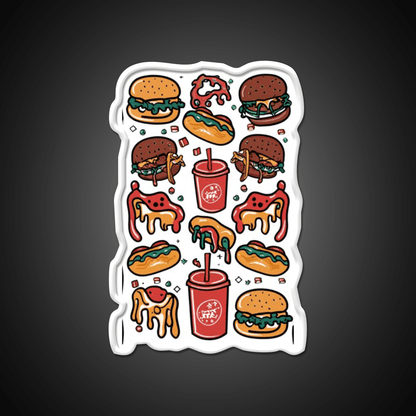 Fast Food Lover Fast Food Led Neon Sign For Burger Place Rgb Color - Shineneon