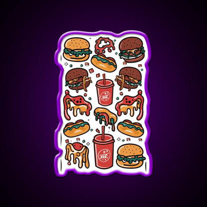 Fast Food Lover Fast Food Led Neon Sign For Burger Place Rgb Color - Shineneon