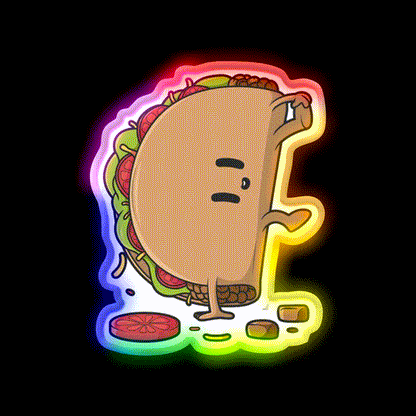 Fast Food Lovers Capoeira Taco Fast Food Led Neon Sign For Burger Place Rgb Color - LED neon sign close-up detail
