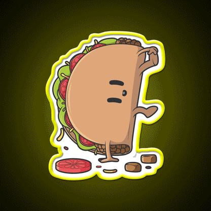 Fast Food Lovers Capoeira Taco Fast Food Led Neon Sign For Burger Place Rgb Color - Custom LED neon sign front view