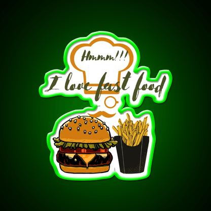 Fast Food Lovers Eating Times Fast Food Led Neon Sign For Burger Place Rgb Color - Shineneon