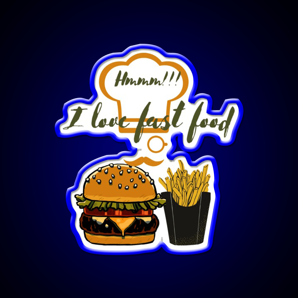 Fast Food Lovers Eating Times Fast Food Led Neon Sign For Burger Place Rgb Color - Shineneon