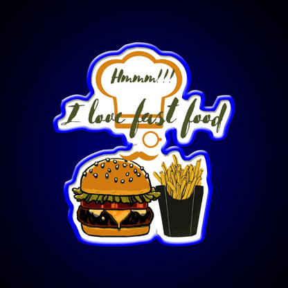 Fast Food Lovers Eating Times Fast Food Led Neon Sign For Burger Place Rgb Color - Shineneon