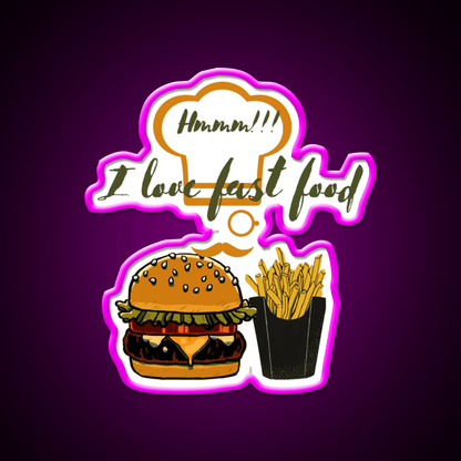 Fast Food Lovers Eating Times Fast Food Led Neon Sign For Burger Place Rgb Color - Shineneon