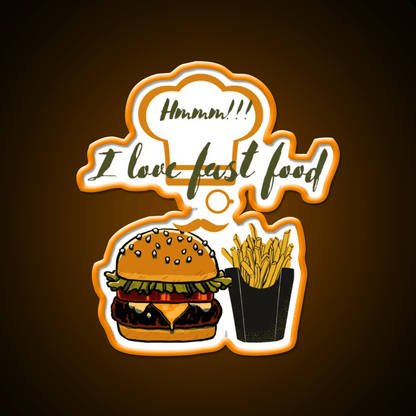 Fast Food Lovers Eating Times Fast Food Led Neon Sign For Burger Place Rgb Color - Shineneon