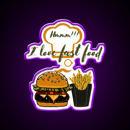 Fast Food Lovers Eating Times Fast Food Led Neon Sign For Burger Place Rgb Color - Shineneon