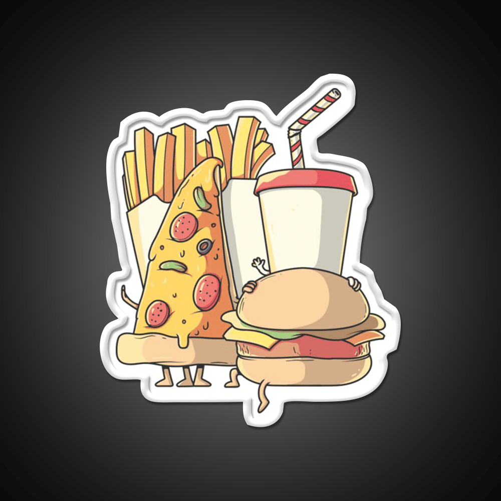 Fast Food Lovers Family Fast Food Led Neon Sign For Burger Place Rgb Color - Shineneon