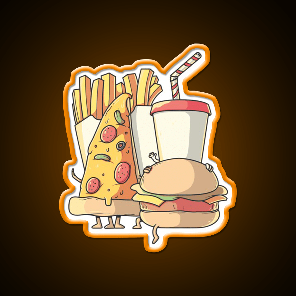 Fast Food Lovers Family Fast Food Led Neon Sign For Burger Place Rgb Color - Shineneon