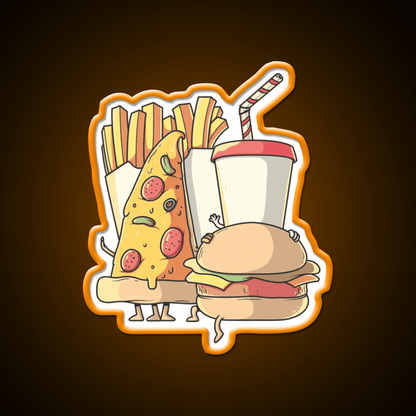 Fast Food Lovers Family Fast Food Led Neon Sign For Burger Place Rgb Color - Shineneon