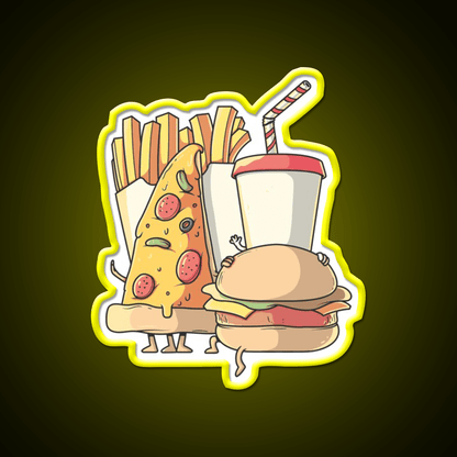 Fast Food Lovers Family Fast Food Led Neon Sign For Burger Place Rgb Color - Shineneon