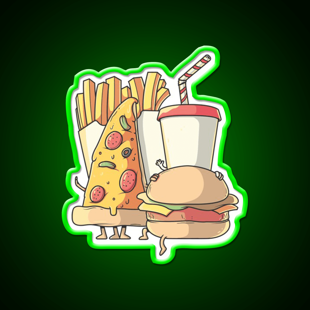 Fast Food Lovers Family Fast Food Led Neon Sign For Burger Place Rgb Color - Shineneon