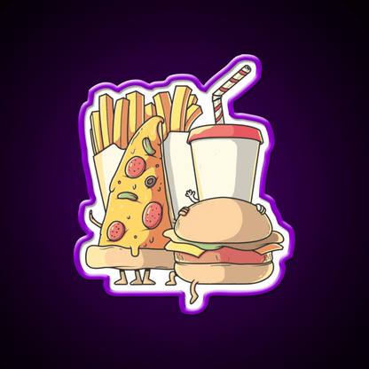 Fast Food Lovers Family Fast Food Led Neon Sign For Burger Place Rgb Color - Shineneon