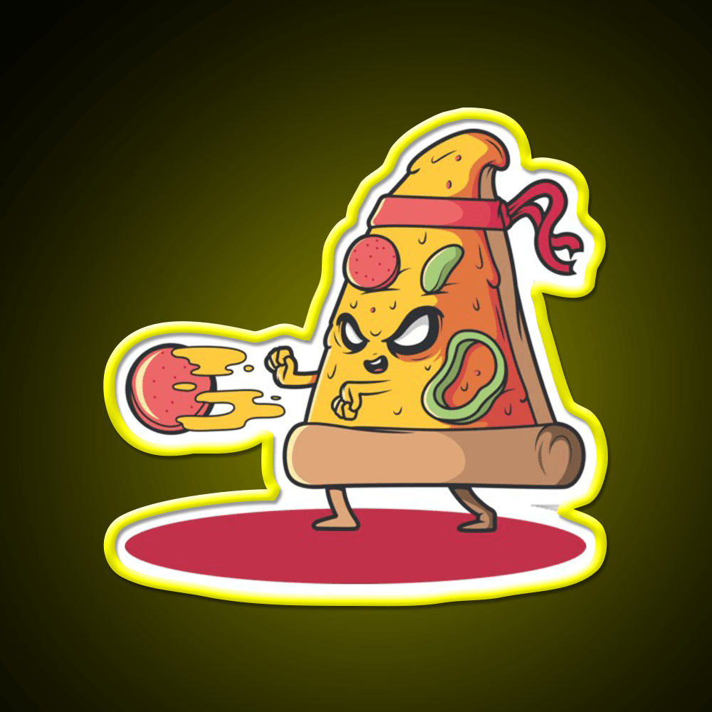 Fast Food Lovers Fighter Pizza Fast Food Led Neon Sign For Burger Place Rgb Color - Shineneon