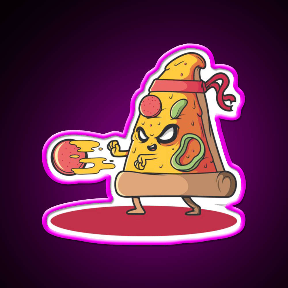 Fast Food Lovers Fighter Pizza Fast Food Led Neon Sign For Burger Place Rgb Color - Shineneon