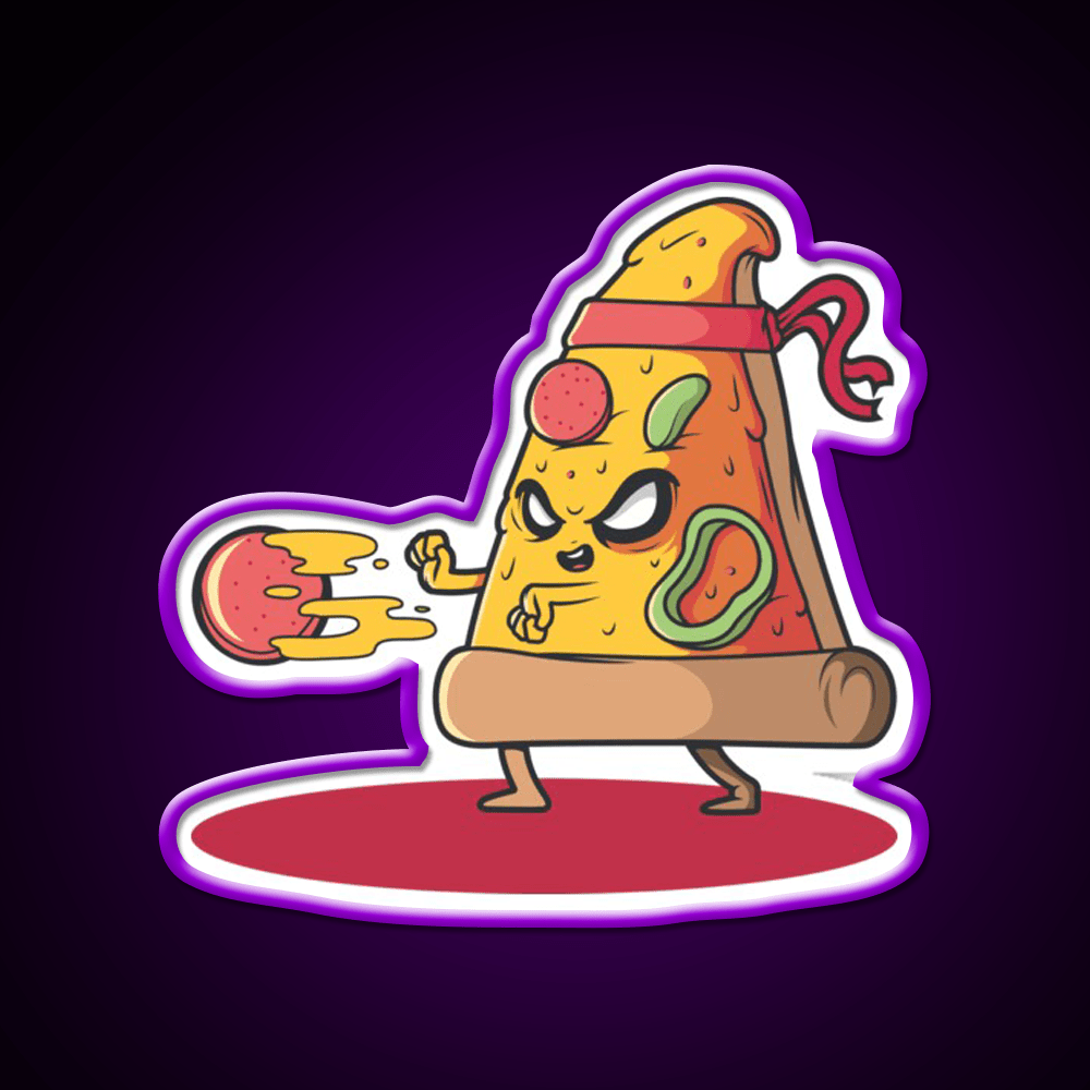 Fast Food Lovers Fighter Pizza Fast Food Led Neon Sign For Burger Place Rgb Color - Shineneon