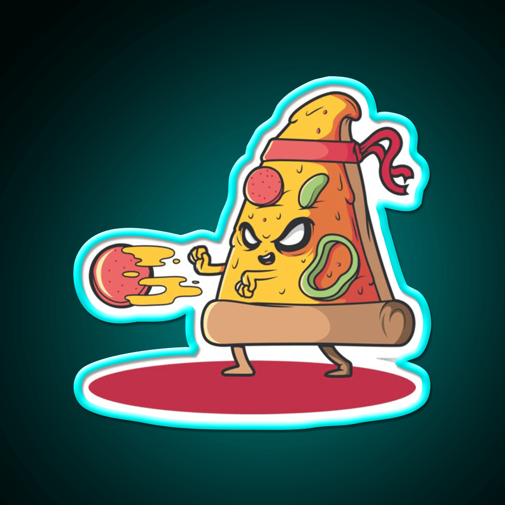 Fast Food Lovers Fighter Pizza Fast Food Led Neon Sign For Burger Place Rgb Color - Shineneon