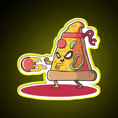 Fast Food Lovers Fighter Pizza Fast Food Led Neon Sign For Burger Place Rgb Color - Custom LED neon sign front view
