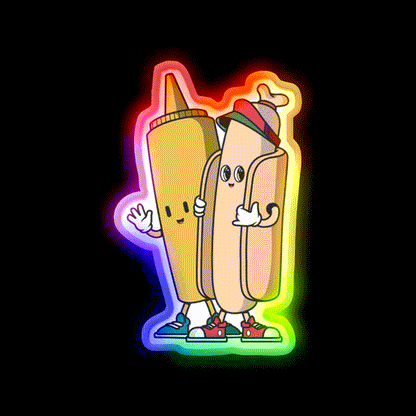 Fast Food Lovers Friends Fast Food Led Neon Sign For Burger Place Rgb Color - LED neon sign close-up detail