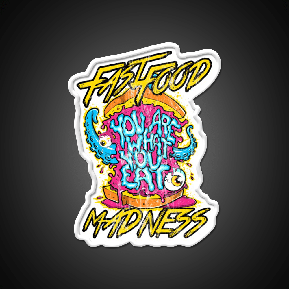 Fast Food Monster Crazy Monster Fast Food Led Neon Sign For Burger Place Rgb Color - Shineneon