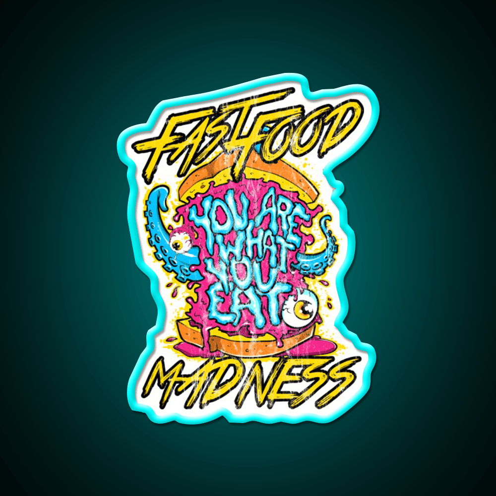 Fast Food Monster Crazy Monster Fast Food Led Neon Sign For Burger Place Rgb Color - Shineneon