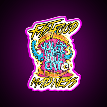 Fast Food Monster Crazy Monster Fast Food Led Neon Sign For Burger Place Rgb Color - Shineneon