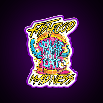 Fast Food Monster Crazy Monster Fast Food Led Neon Sign For Burger Place Rgb Color - Shineneon