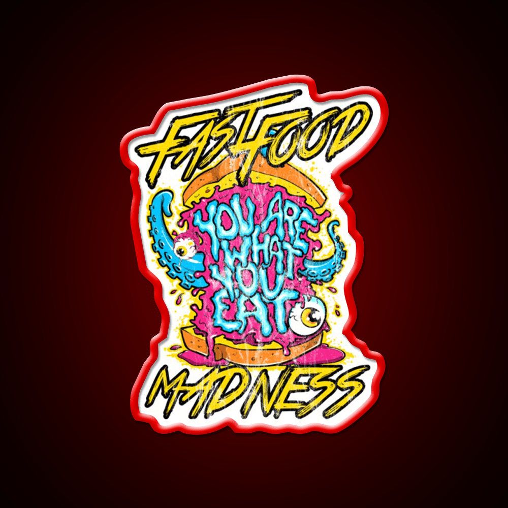 Fast Food Monster Crazy Monster Fast Food Led Neon Sign For Burger Place Rgb Color - Shineneon